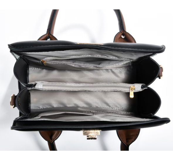 European & American Vintage 2-Piece Handbag Set Khaki