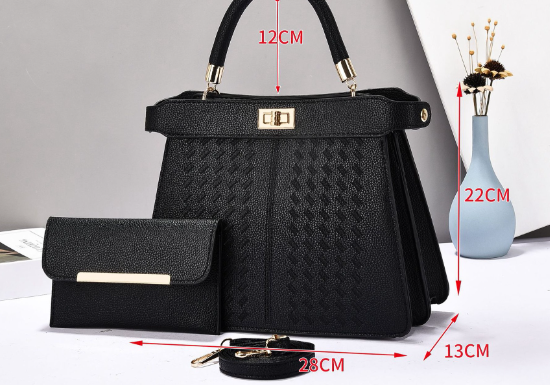Dezia Large Mother & Child Handbag Set Dark Gray