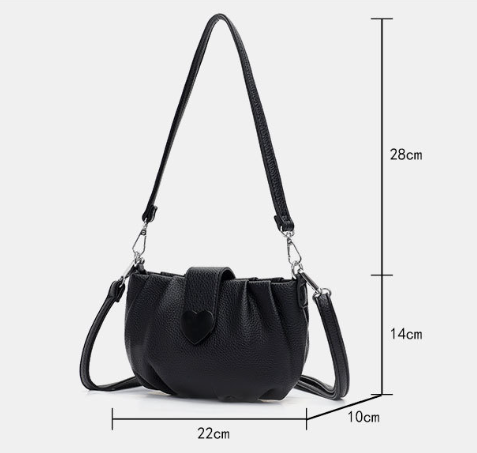 Elegant Small Pleated Oval Crossbody Bag Brown