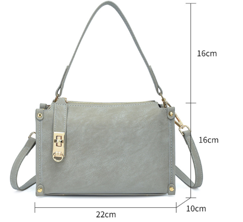 Elegant Small Frosted Square Bag Black
