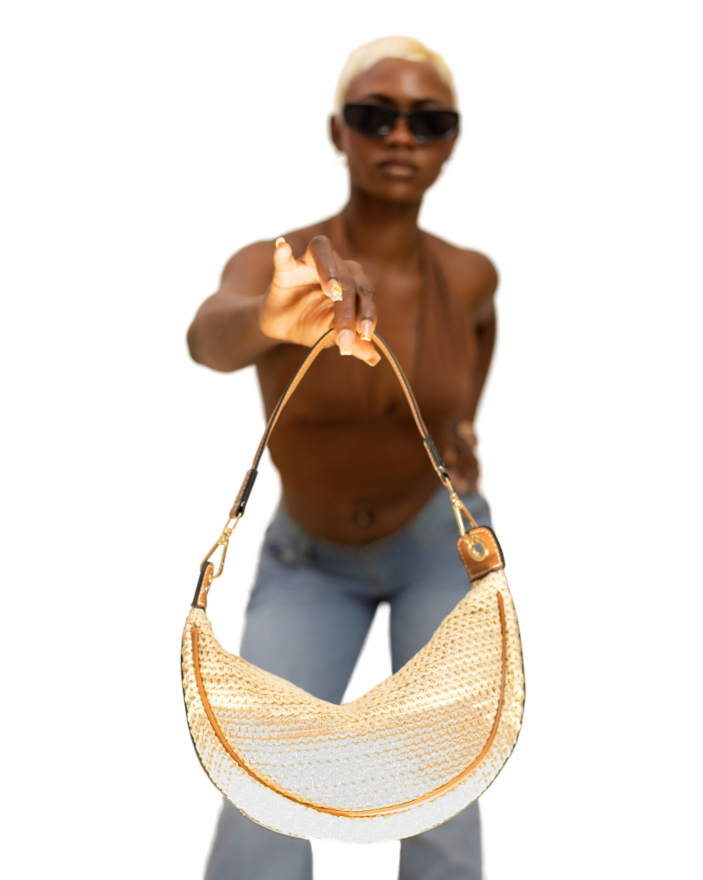 Spring New Single-Shoulder Casual Woven Underarm Bag