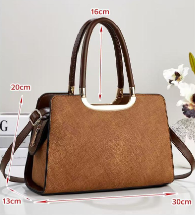 Elegant Medium Textured Handbag Black