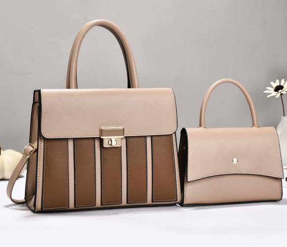 2026 Elegant Large 2-Piece Handbag Set Khaki