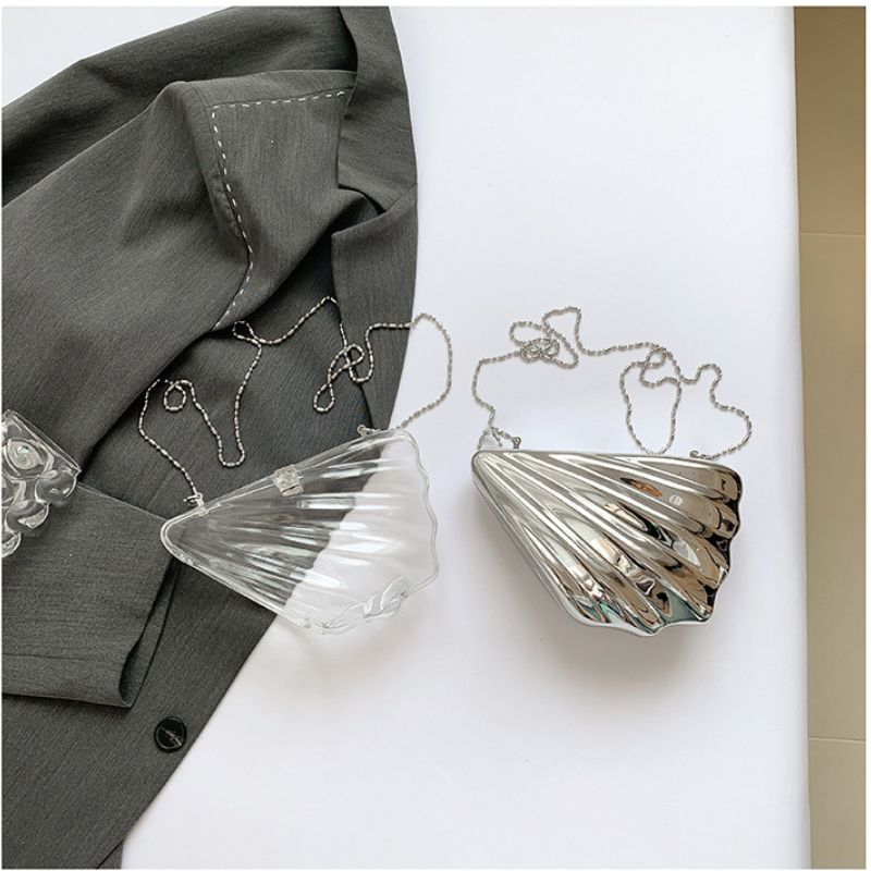Angel Wings Fan-Shaped Shell Jewelry Bag