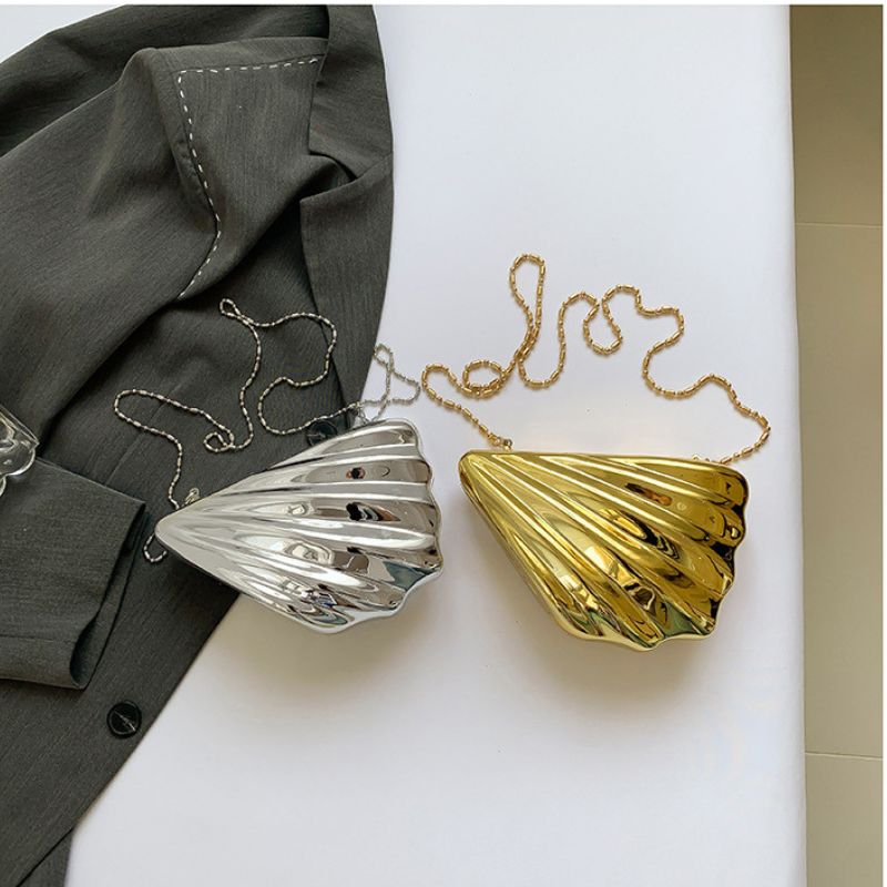 Angel Wings Fan-Shaped Shell Jewelry Bag