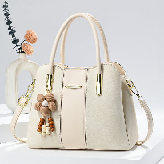 Elegant Large One-Shoulder Crossbody Handbag White