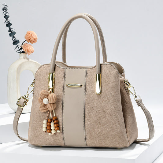 Elegant Large One-Shoulder Crossbody Handbag Khaki