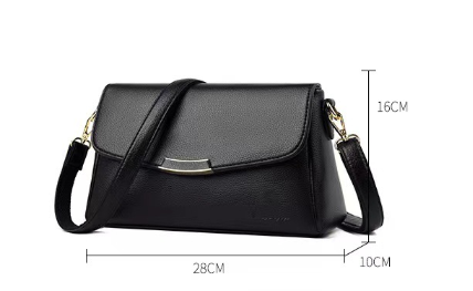 Elegant Medium Small Square Bag Black