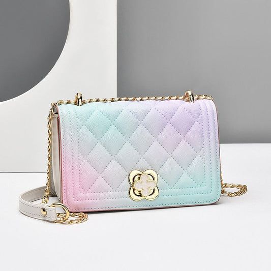 2023 New Fashion Small Fragrance Style Diamond Chain Bag Geometric