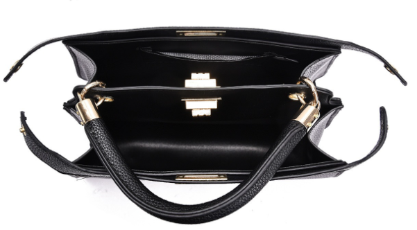Dezia Large Mother & Child Handbag Set Dark Gray