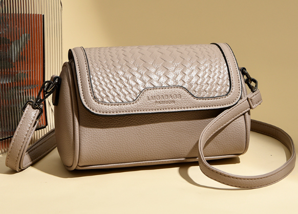 2027 Elegant Small Woven Crossbody Bag Apricot