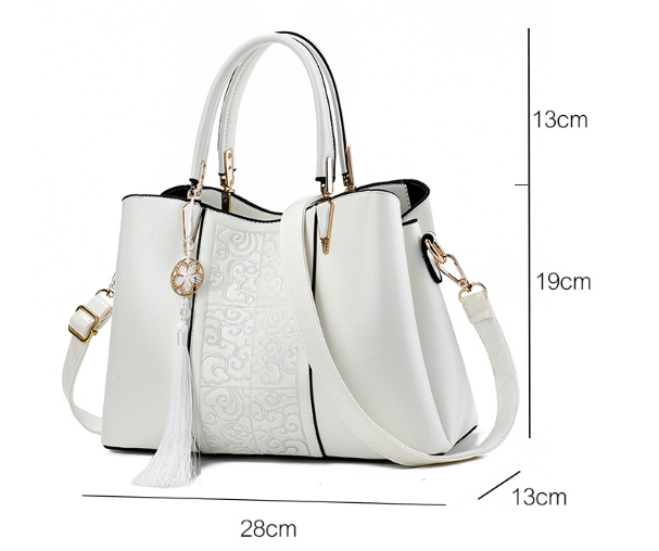 European-American Medium Shoulder Handbag Off-White