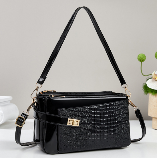Chic Small Square Crossbody Bag Black