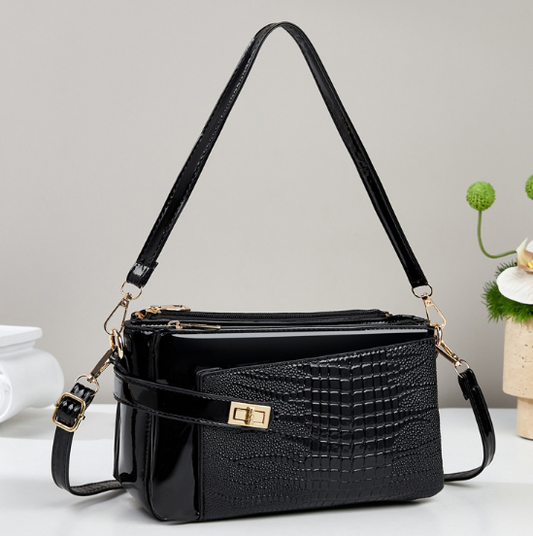 Chic Small Square Crossbody Bag Black