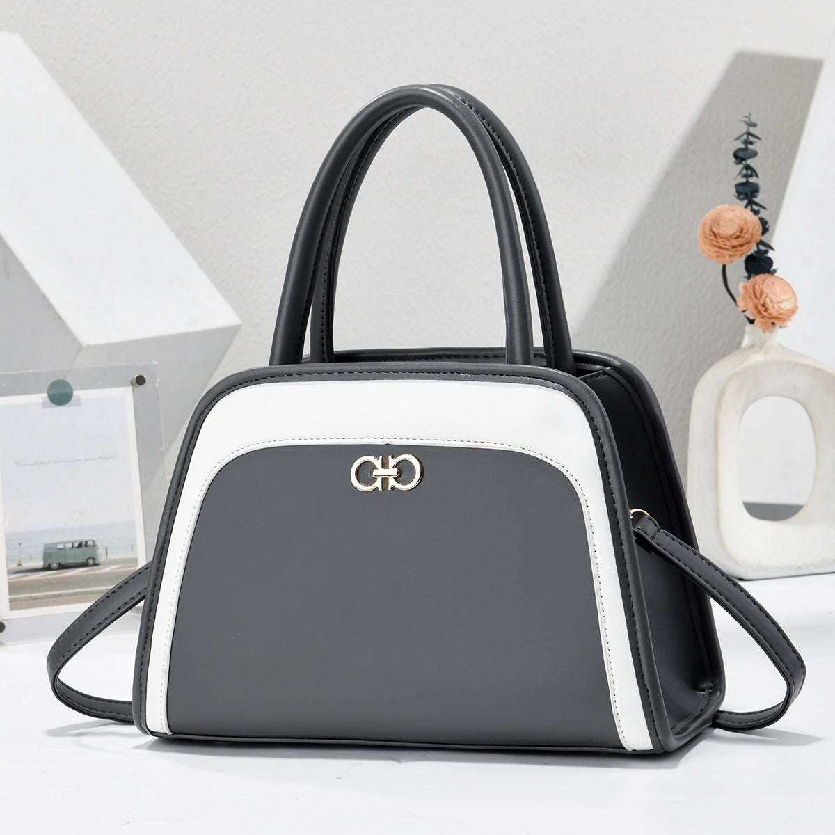 Elegant Medium Shell Type Shoulder Crossbody Bag