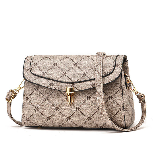 American New Retro Ladies Elegant Crossbody Bag Beige