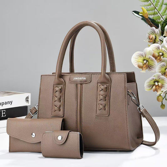2026 Trendy 3-Piece Handbag Set Khaki
