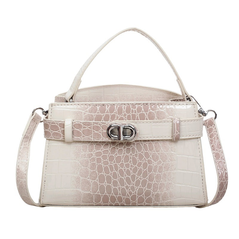 Elegant Medium Crocodile Pattern Crossbody Bag Purple