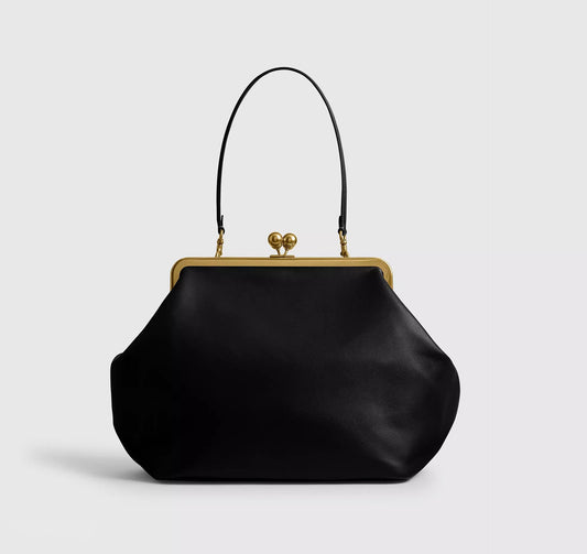 Retro Japanese/Korean Style Dumpling Shoulder Bag Black