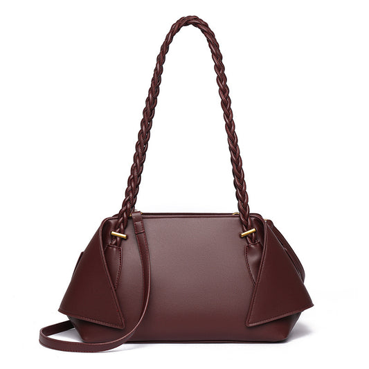 Elegant Medium Fine Grain Messenger Bag Red