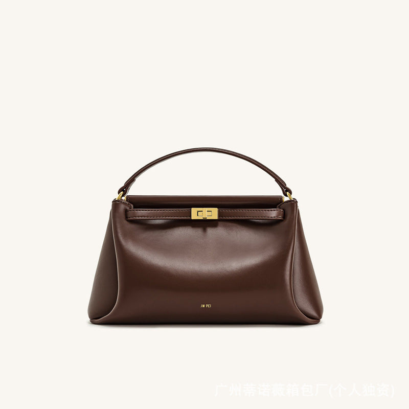 JW PEI Carmen Simple Retro High-End Shoulder Crossbody Bag for Women Brown