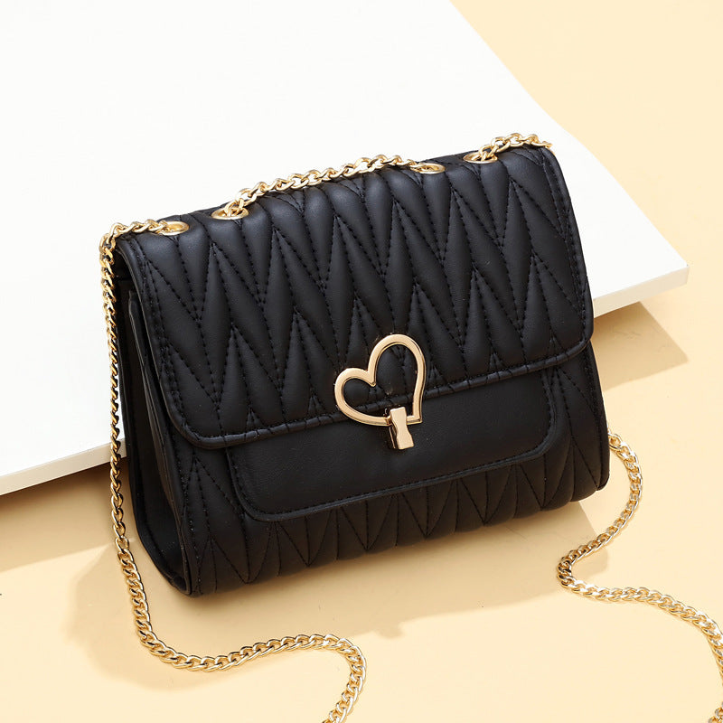 2026 Trendy Chain Bag for Women – Summer White Shoulder & Crossbody Bag, Fashionable Versatile Purse Black