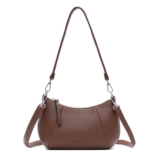Elegant Small Dumpling Crossbody Bag Brown