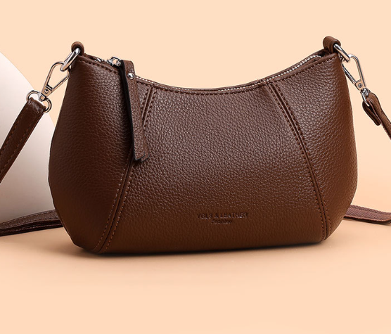 Elegant Small Dumpling Crossbody Bag Brown