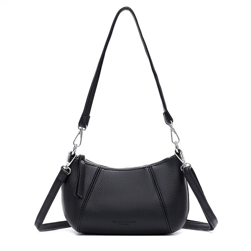 Elegant Small Dumpling Crossbody Bag Black