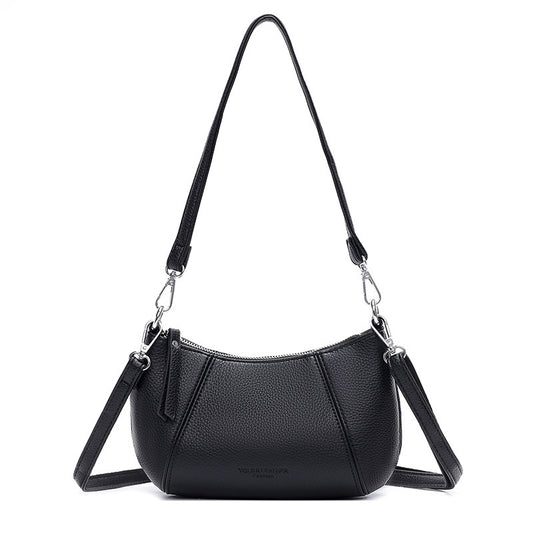 Elegant Small Dumpling Crossbody Bag Black