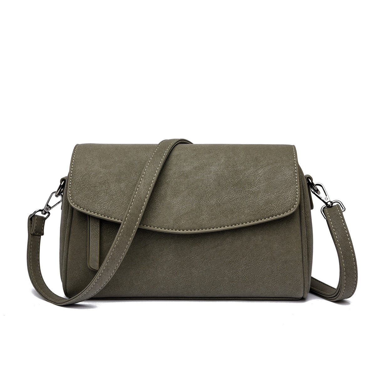 Elegant Medium Olive Green Messenger Bag Green