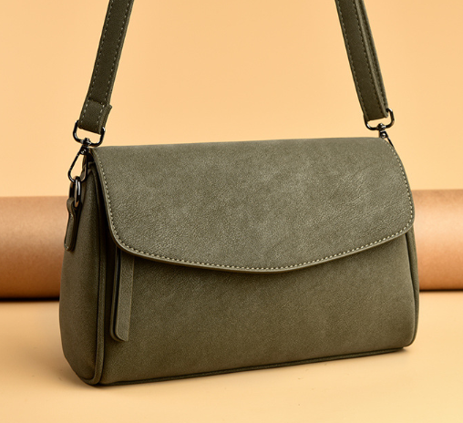 Elegant Medium Olive Green Messenger Bag Green