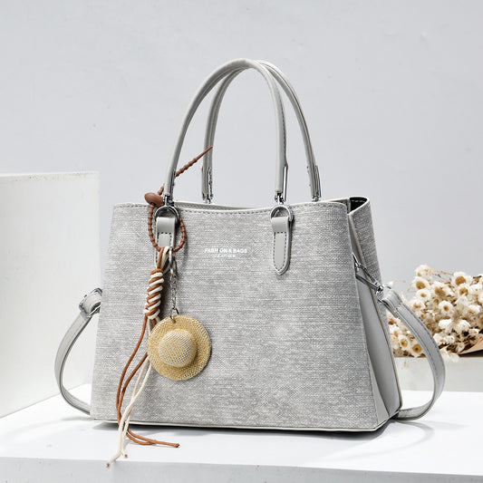 Trendy Elegant Woven Shoulder Bag Gray