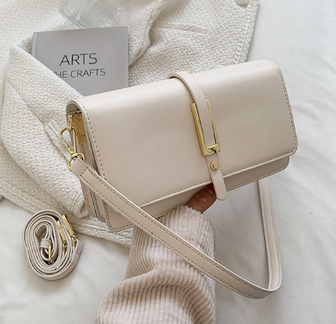 2026 Elegant Small Square Crossbody Bag Beige