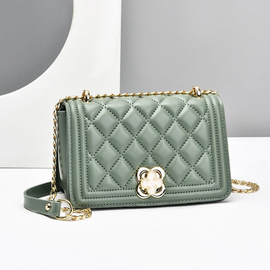 2023 New Fashion Small Fragrance Style Diamond Chain Bag Green