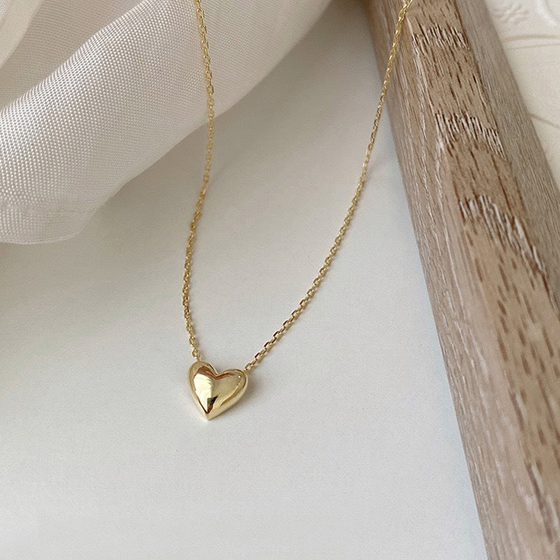 Sterling Gold Heart-Shaped Necklace Pendant