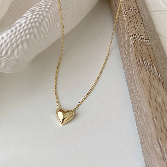 Sterling Gold Heart-Shaped Necklace Pendant