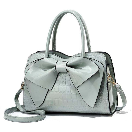 Temperament Bow Shoulder Shiny Handbag Green