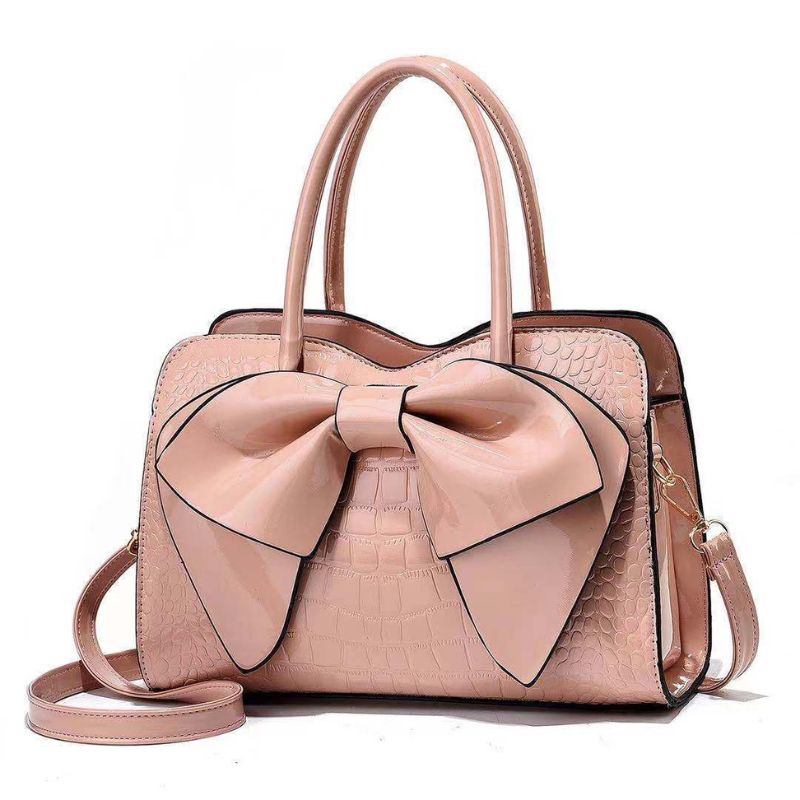 Temperament Bow Shoulder Shiny Handbag