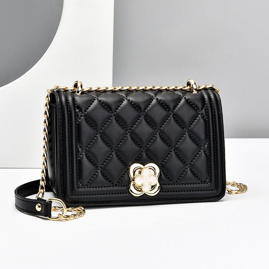 2023 New Fashion Small Fragrance Style Diamond Chain Bag Black