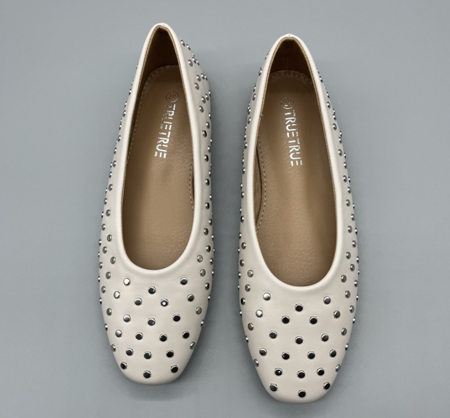 Women's 2025 French Rivet Flat Slip-On Shoes – Casual Summer Commuter Loafers