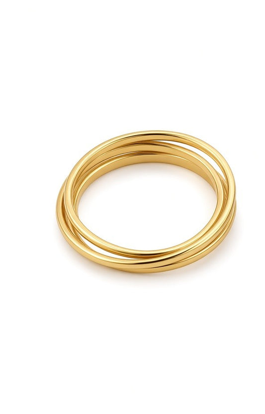 Sterling Gold Three-Ring Interlocking Set | Stackable Interlaced Bands – High-End Women's Jewelry (Copy)