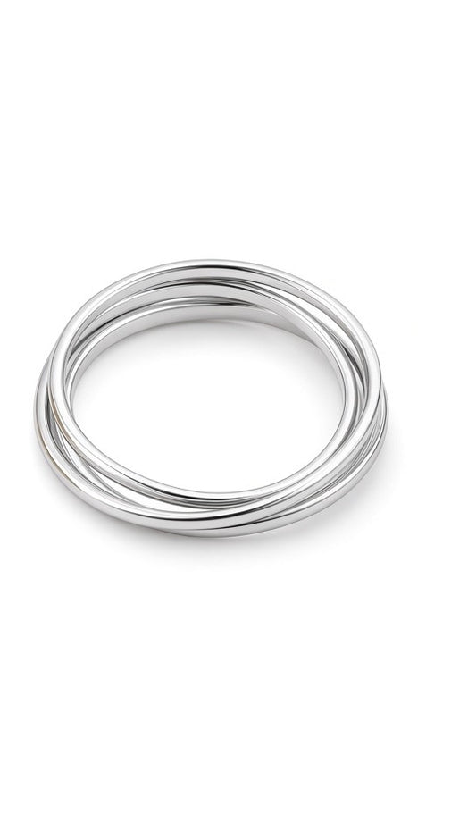 Sterling Silver Three-Ring Interlocking Set | Stackable Interlaced Bands – High-End Women's Jewelry