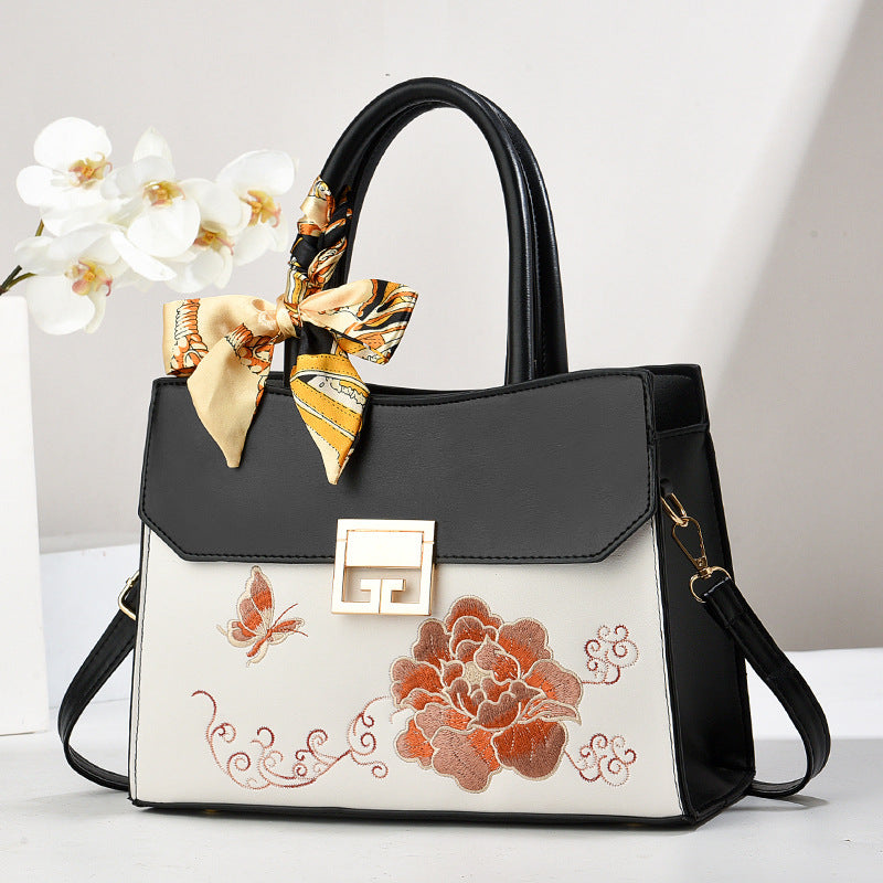 Women's Embroidered Crossbody Handbag – Large Capacity Shoulder Bag, Fashion Cross-border Versatile High-Look Design