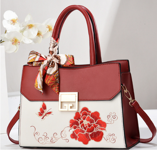 Women's Embroidered Crossbody Handbag – Large Capacity Shoulder Bag, Fashion Cross-border Versatile High-Look Design