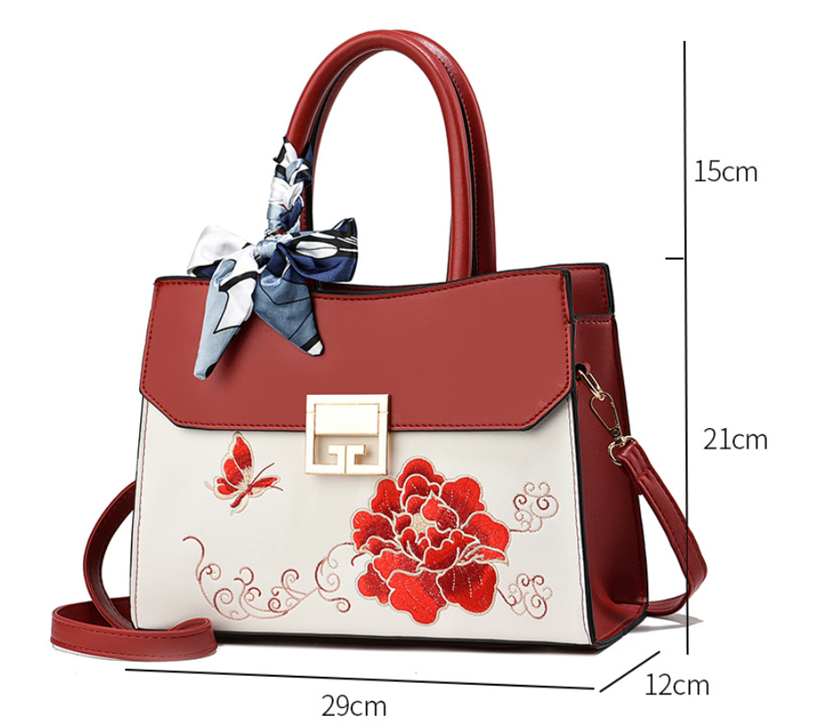Women's Embroidered Crossbody Handbag – Large Capacity Shoulder Bag, Fashion Cross-border Versatile High-Look Design